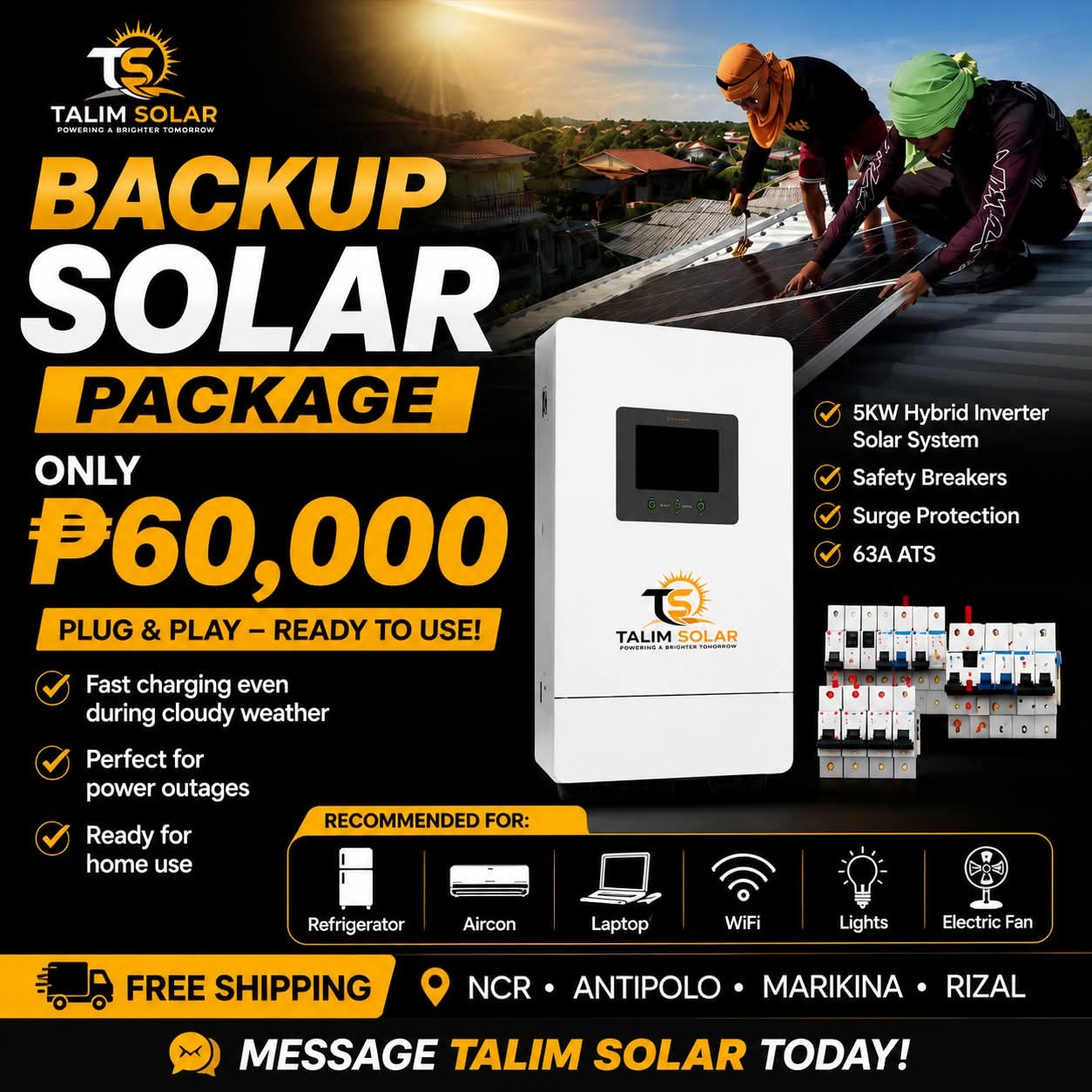 Talim Solar Starter residential package installation
